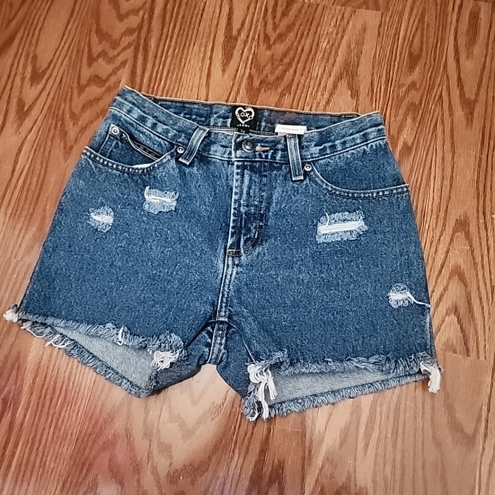 Y2K Vintage Xoxo Distressed Cutoffs Jean Shorts Size 1/2